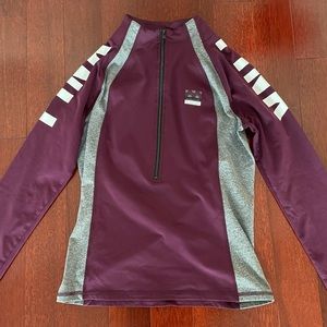 PINK Ultimate Sports Half-Zip in Burgundy and Grey